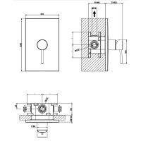 Смеситель подвесной для душа Gessi Emporio Via tortona 44662 термостатический схема 2