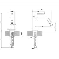 Смеситель Gessi Emporio Via tortona с 1 отверстием 18602 в ванную комнату схема 2