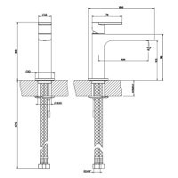 Смеситель в ванную  Gessi Emporio Via manzoni с 1 отверстием 38606 схема 2