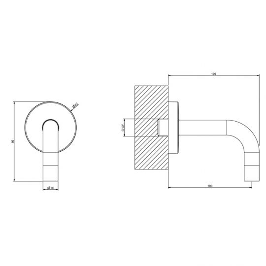 Короткий излив Gessi Emporio Via tortona комбинируемый с удалённым управлением 44285 настенный схема 4 Короткий излив Gessi Emporio Via tortona комбинируемый с удалённым управлением 44285 настенный схема 4