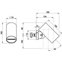 Регулируемая настенная душевая лейка Gessi 57285 схема 2