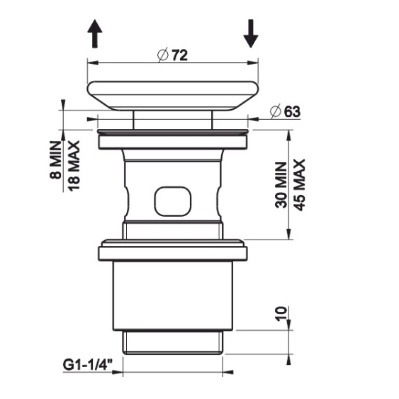 Автоматический донный клапан для раковины Gessi 01309 ФОТО