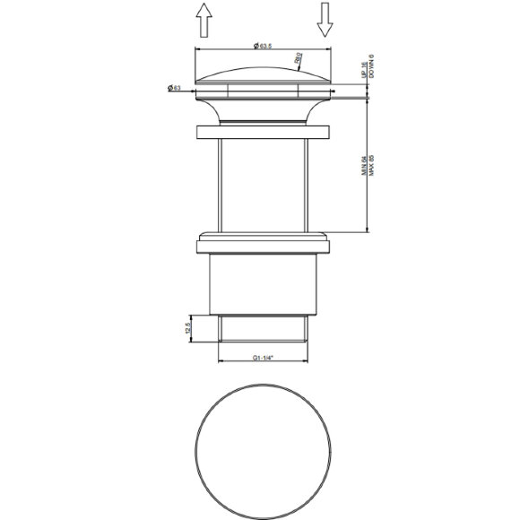 Автоматический донный клапан для раковины Gessi 01423 ФОТО