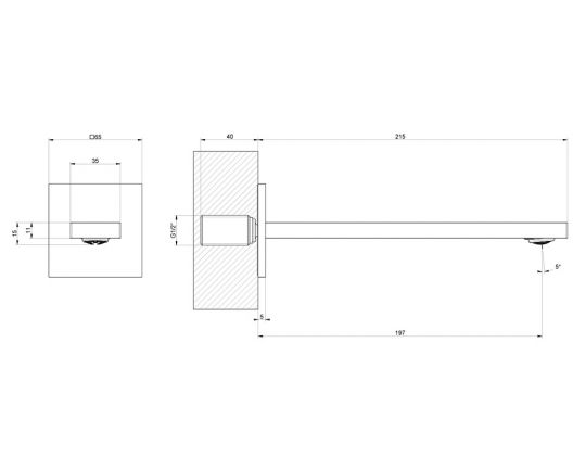 Излив для раковины Gessi Inverso 73102 схема 2