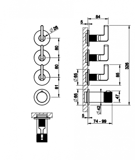 Смеситель для душа Gessi Inciso Shower 58336 схема 16