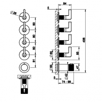 Смеситель для душа Gessi Inciso Shower 58338 схема 17 Смеситель для душа Gessi Inciso Shower 58338 схема 17