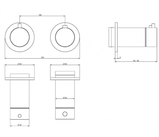 Смеситель для душа Gessi Ventaglio 63332 схема 2 Смеситель для душа Gessi Ventaglio 63332 схема 2