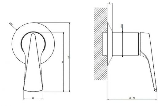 Смеситель для раковины Gessi Ventaglio 72109 схема 13 Смеситель для раковины Gessi Ventaglio 72109 схема 13