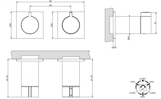 Смеситель для душа Gessi Inverso Bath&Shower 73036 схема 12 Смеситель для душа Gessi Inverso Bath&Shower 73036 схема 12