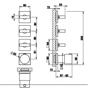 Смеситель для ванны/душа Gessi Rettangolo 44336 схема 13
