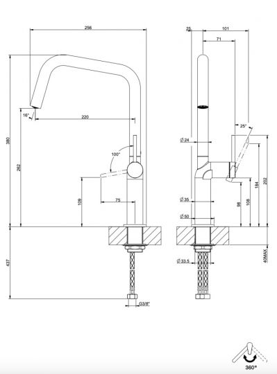 Смеситель для кухни Gessi Stelo 60305 схема 7 Смеситель для кухни Gessi Stelo 60305 схема 7