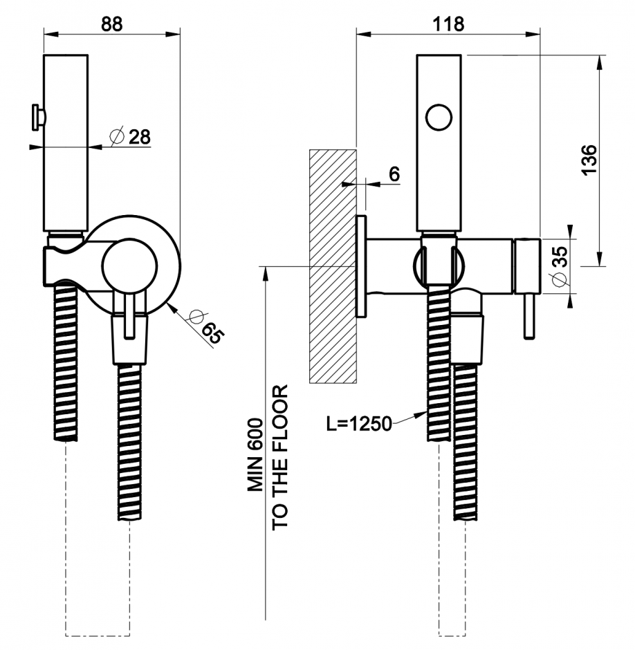 Душ гигиенический Gessi Inciso 45131 настенный ФОТО