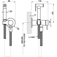 Гигиенический душ Inciso Gessi 45130 схема 2