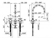 Смеситель для раковины Gessi Jacqueline 77217707 схема 2 Смеситель для раковины Gessi Jacqueline 77217707 схема 2