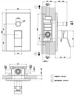Внутренняя часть смесителя Gessi для ванны/душа 44673 схема 2 Внутренняя часть смесителя Gessi для ванны/душа 44673 схема 2