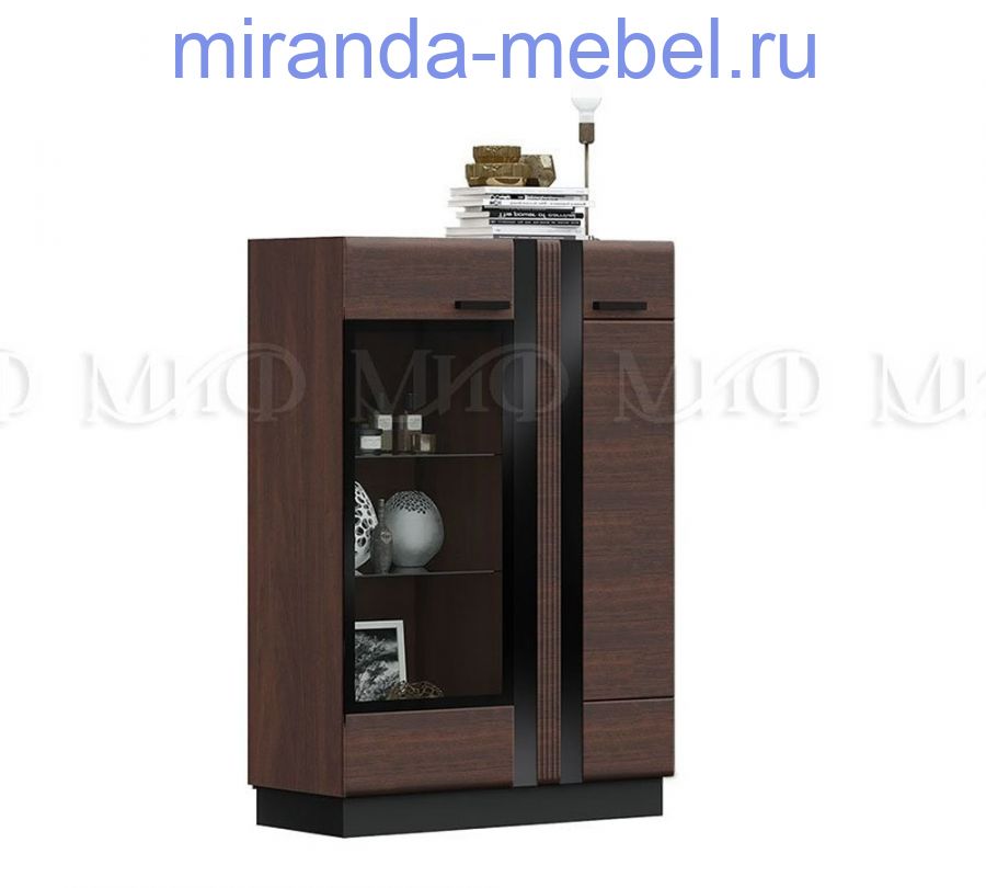 Шкаф низкий со стеклом Магнолия