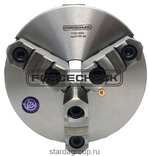 Трехкулачковый самоцентрирующийся токарный патрон FORCECHUCK 7100-0006 со сборными кулачками