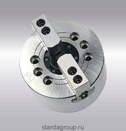 Двухкулачковый мощный токарный патрон с полостью KT10-2