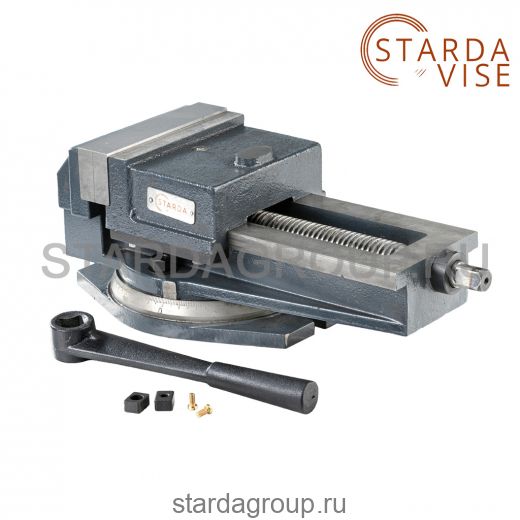 Тиски станочные поворотные с открытым винтом 7200-0215 Q13(QB)160 STARDA VISE