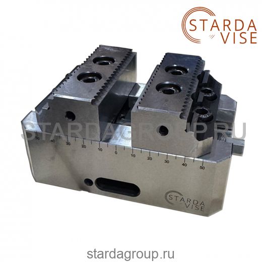 Тиски станочные самоцентрирующиеся для 5-ти осевой обработки ZDX-77-130 STARDA VISE с основанием