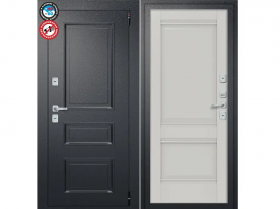 Дверь Входная с Ночной Задвижкой el’PORTA (Portika) Porta T4 403/К42 с терморазрывом Букле Черный/Nardo Grey 2 Замка с Ночной Задвижкой 1418-0685 / Портика