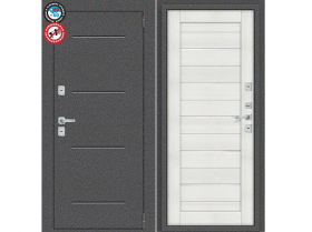 Дверь Входная с Зеркалом с Ночной Задвижкой el’PORTA (Portika) Porta T2 104/П22 с Терморазрывом Антик Серебро/Bianco Veralinga 2 Замка с Ночной Задвижкой 1218-0161 / Портика