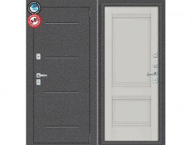 Дверь Входная с Ночной Задвижкой el’PORTA (Portika) Porta T2 104/К42 с Терморазрывом Антик Серебро/Nardo Grey 2 Замка с Ночной Задвижкой 1218-0657 / Портика