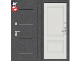 Дверь Входная с Ночной Задвижкой el’PORTA (Portika) Porta T2 104/К42 с Терморазрывом Антик Серебро/Alaska 2 Замка с Ночной Задвижкой 1218-0653 / Портика