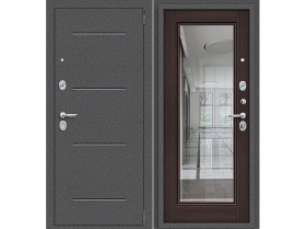Дверь Входная с Зеркалом с Ночной Задвижкой el’PORTA (Portika) Porta R-2 104/П61 Антик Cеребро/Wenge Veralinga с Зеркалом 2 Замка с Ночной Задвижкой 0218-0053 / Портика