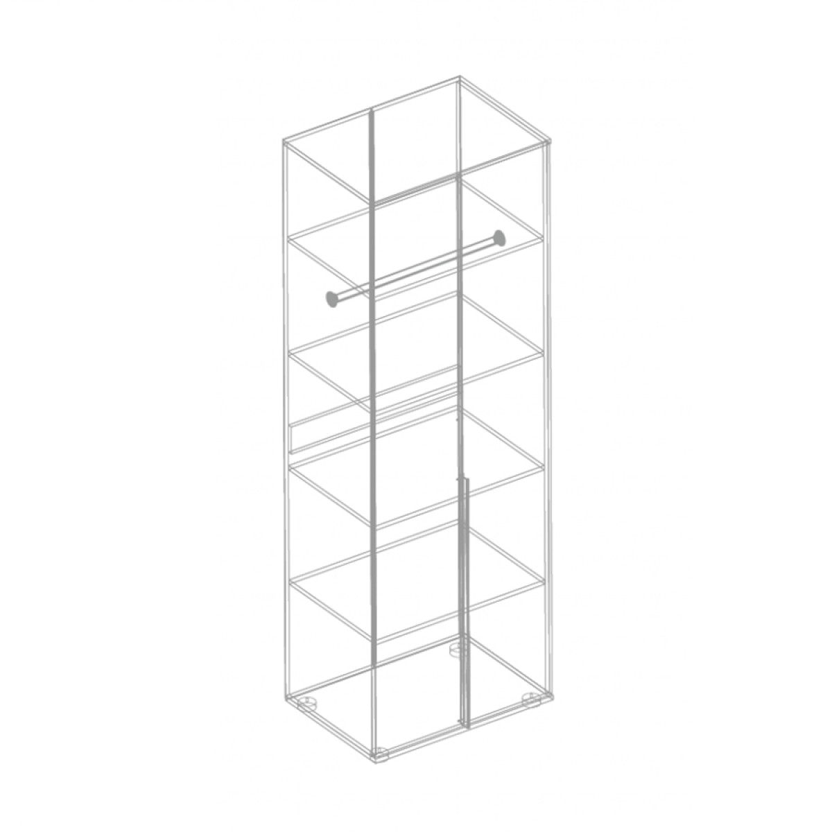 МС "Стил" Шкаф 2-ств с полками (штанга в комплекте)