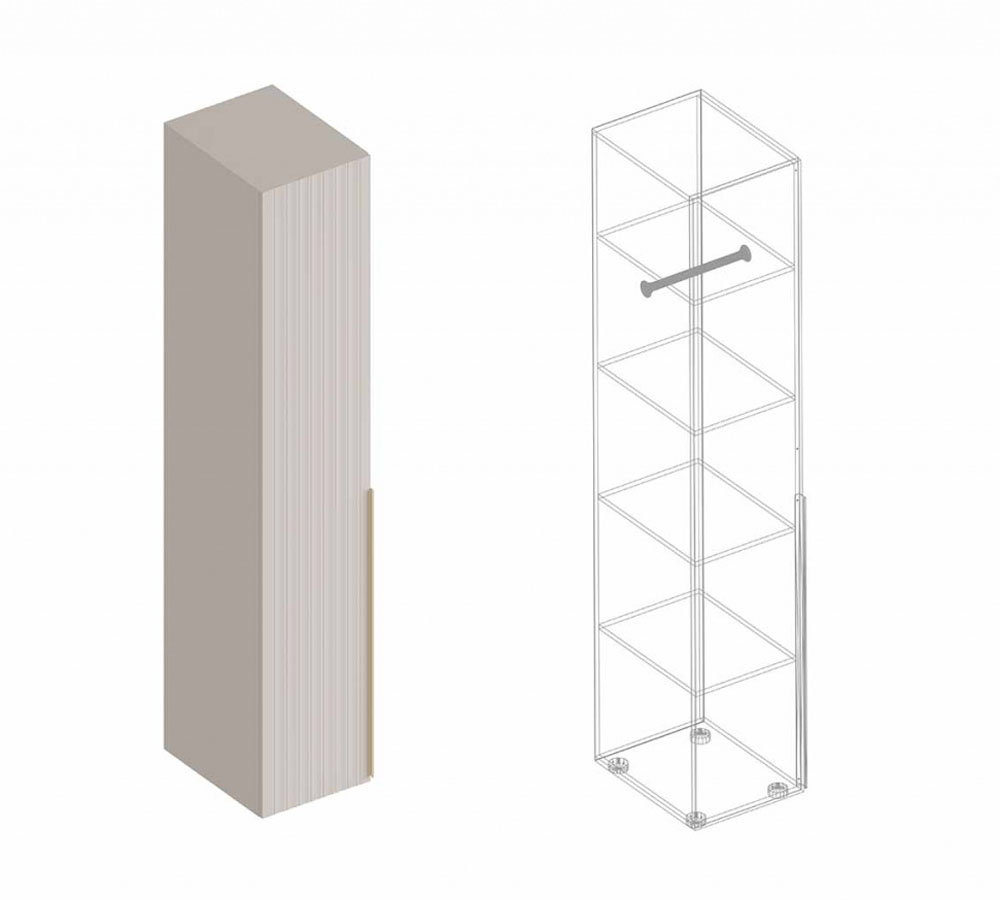 Спальня Тефия Пенал с полками (штанга в комплекте)