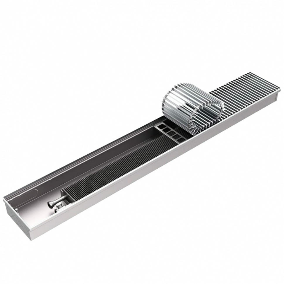 Конвектор внутрипольный с естественной конвекцией RCN 100.200.800, решётка роликовая ROMMER