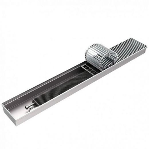 Конвектор внутрипольный с естественной конвекцией RCN 100.200.4500, решётка роликовая ROMMER