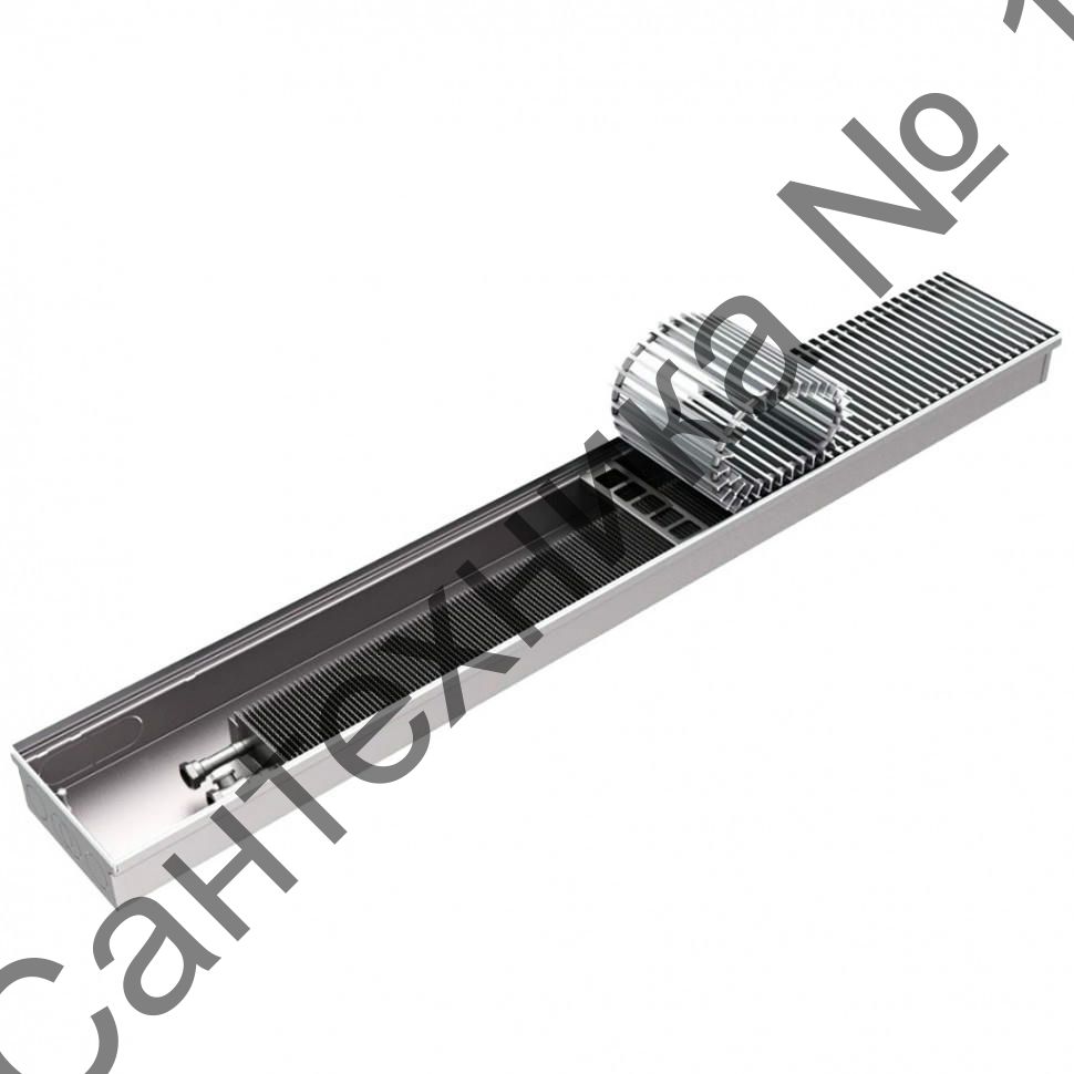 Конвектор внутрипольный с естественной конвекцией RCN 100.260.1200, решётка роликовая ROMMER