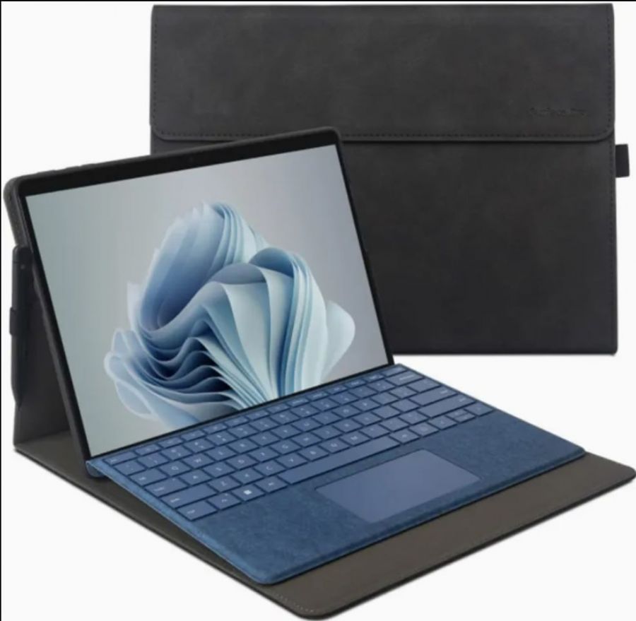 Чехол для Microsoft Surface Pro 9/10/11 Alcantara Black (с отделением под клавиатуру)