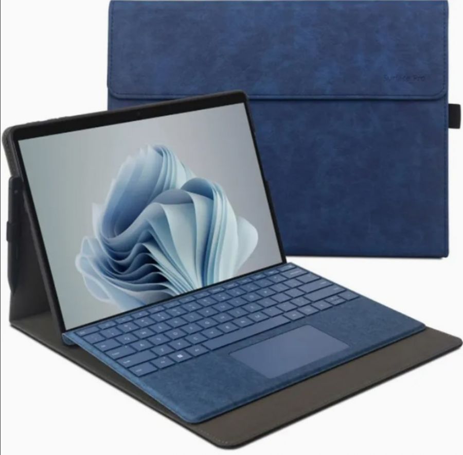 Чехол для Microsoft Surface Pro 9/10/11 Alcantara Sapphire (с отделением под клавиатуру)