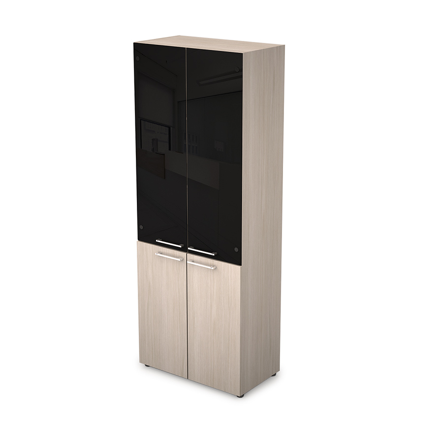 4Ш.005.4 Шкаф стеллаж высокий со стеклом (798*446*2112)