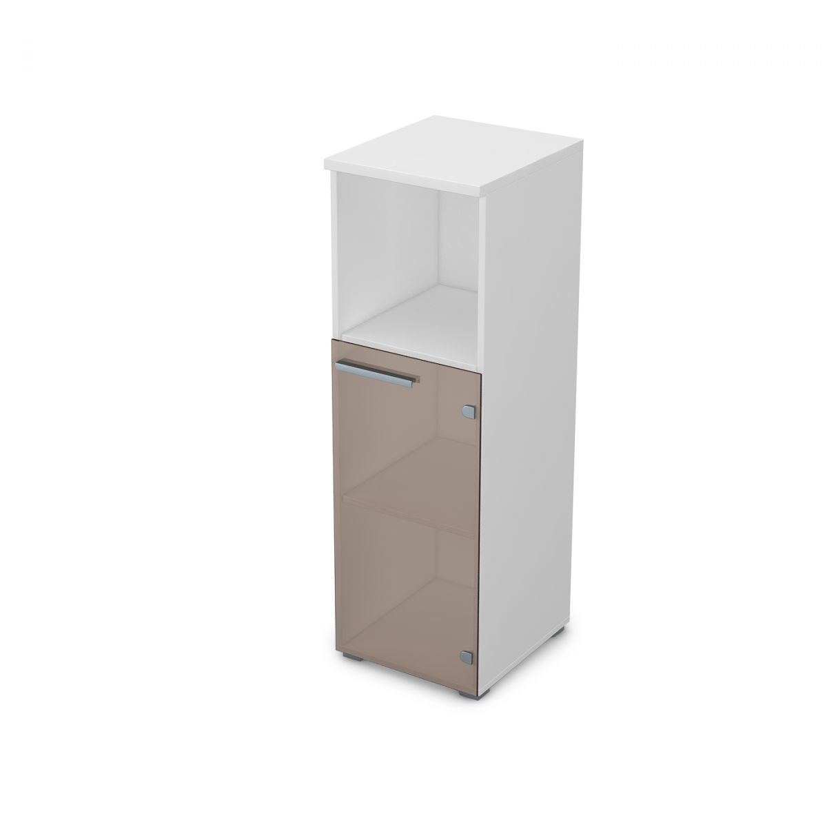 9П.017.4 Пенал средний со стеклом и нишей (400*450*1245)