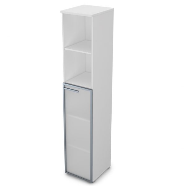 9ПЛ.005.15 Пенал высокий со стеклом и открытой полкой (400*450*2045), левый