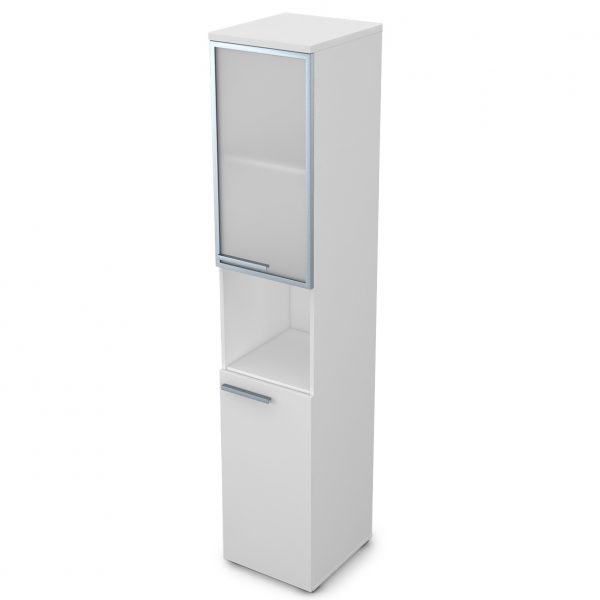 9ПЛД.005.20 Пенал высокий со стеклом и нишей (400*450*2045), левый