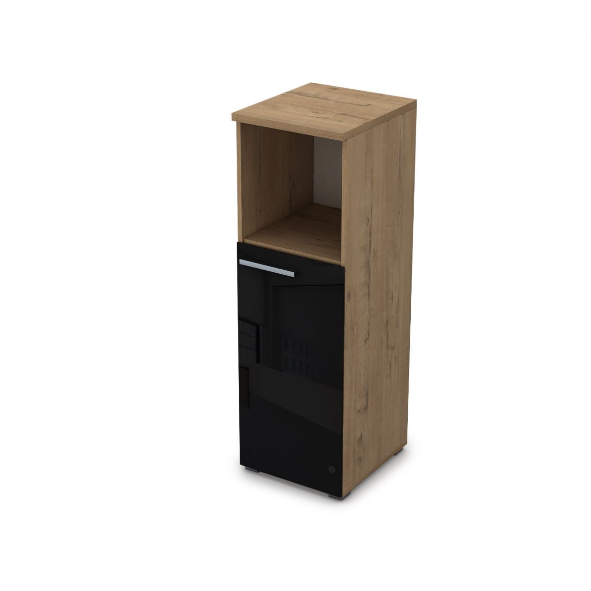 9ПЛД.017.8 Пенал средний со стеклом и нишей (400*450*1245), левый