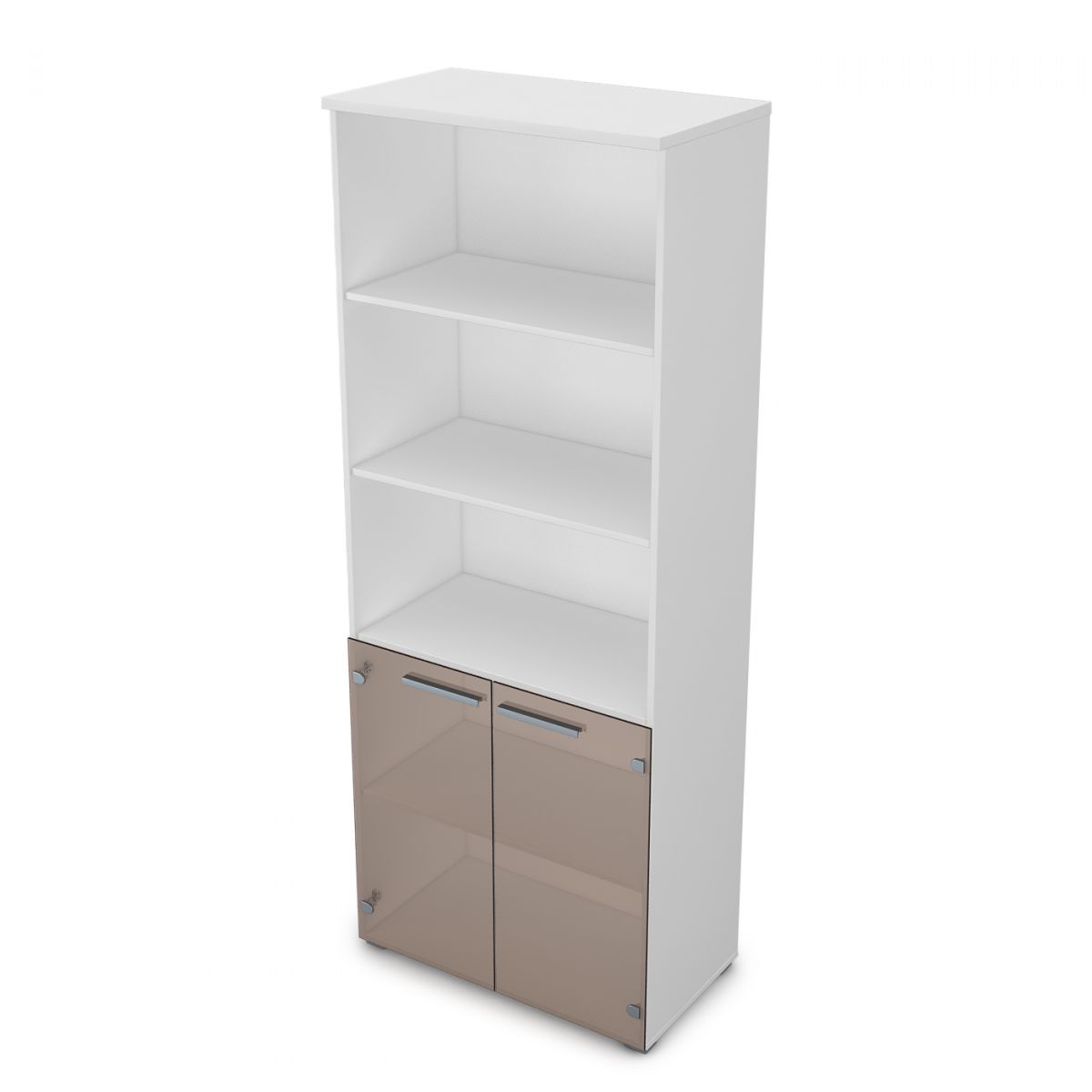 9ШД.005.14 Шкаф высокий со стеклом и открытыми полками (800*450*2045)