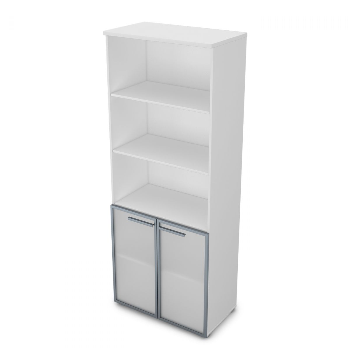 9ШД.005.21 Шкаф высокий со стеклом и открытыми полками (800*450*2045)