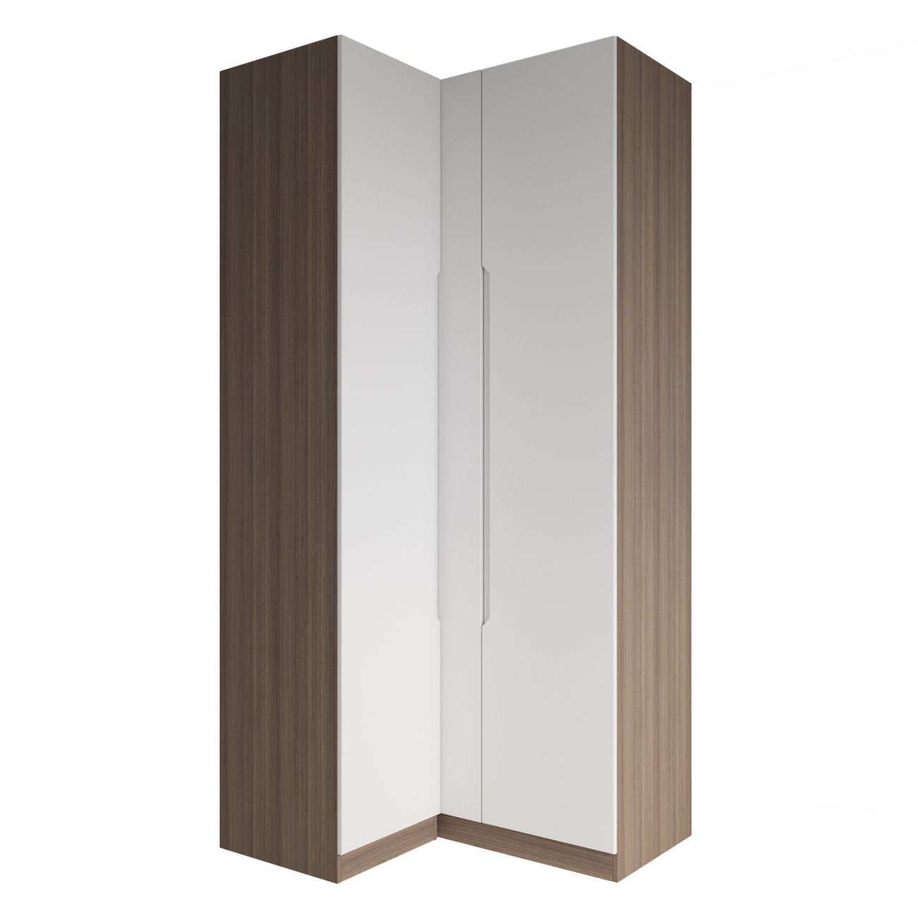 МС Роза Шкаф угловой 1100 Орех Франклин/Тренто Белый софт