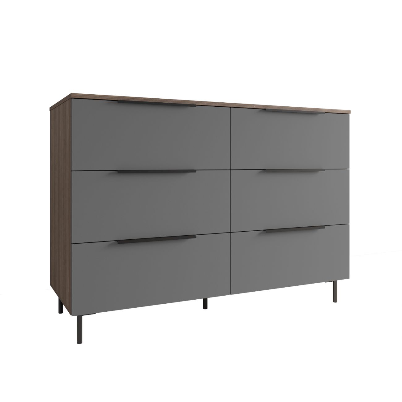 МС Роза Комод 1300 Орех Франклин/Ройс Графит скин