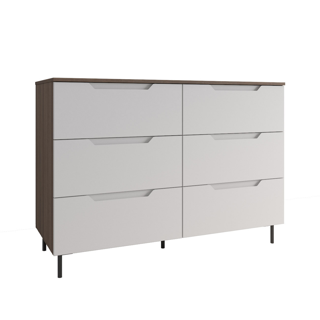 МС Роза Комод 1300 Орех Франклин/Тренто Белый софт