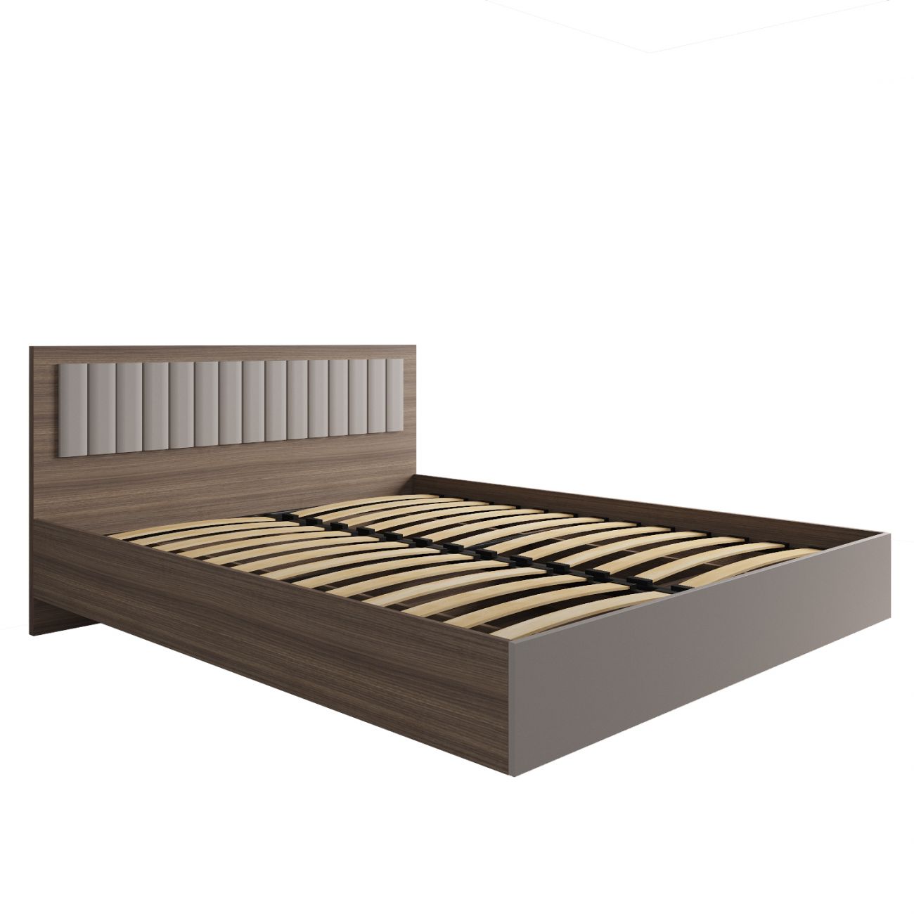 МС Роза Кровать 1600 Орех Франклин/Бежевый скин