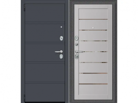 Входная Дверь el’PORTA (Portika) Porta R-3 8/П222 Graphite Pro/Graphite Wood 2 Замка с Ночной Задвижкой 880х2050мм Правое Открывание / Портика 0328-1651.
