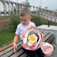 Букет первоклассный с пионовидной розой