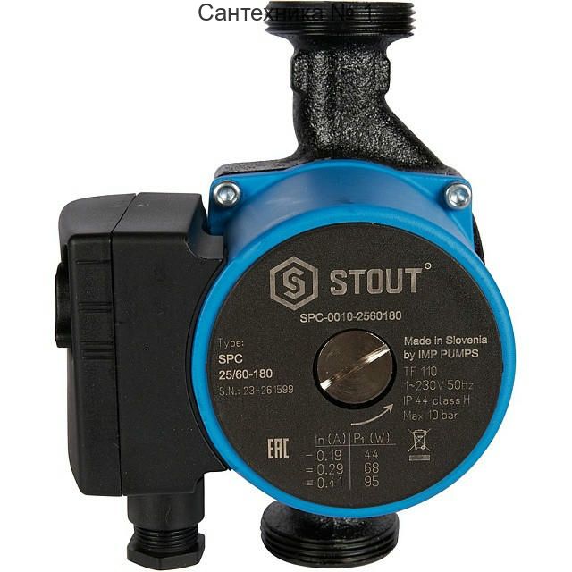 Насос циркуляционный 25/60-180 STOUT SPC-0010